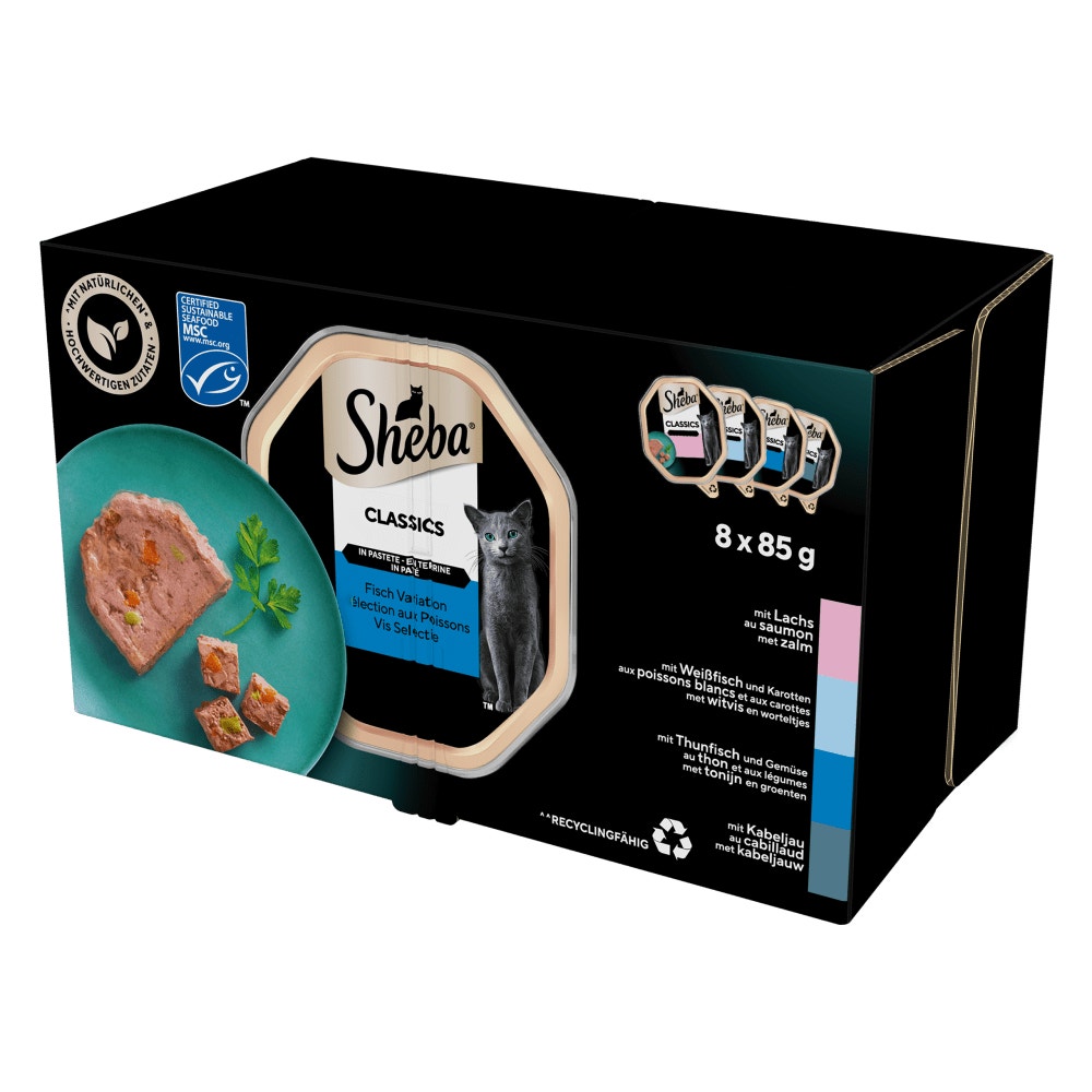 SHEBA® Classics Rybne Smaki w terynie 8 & 32x85 g - 1