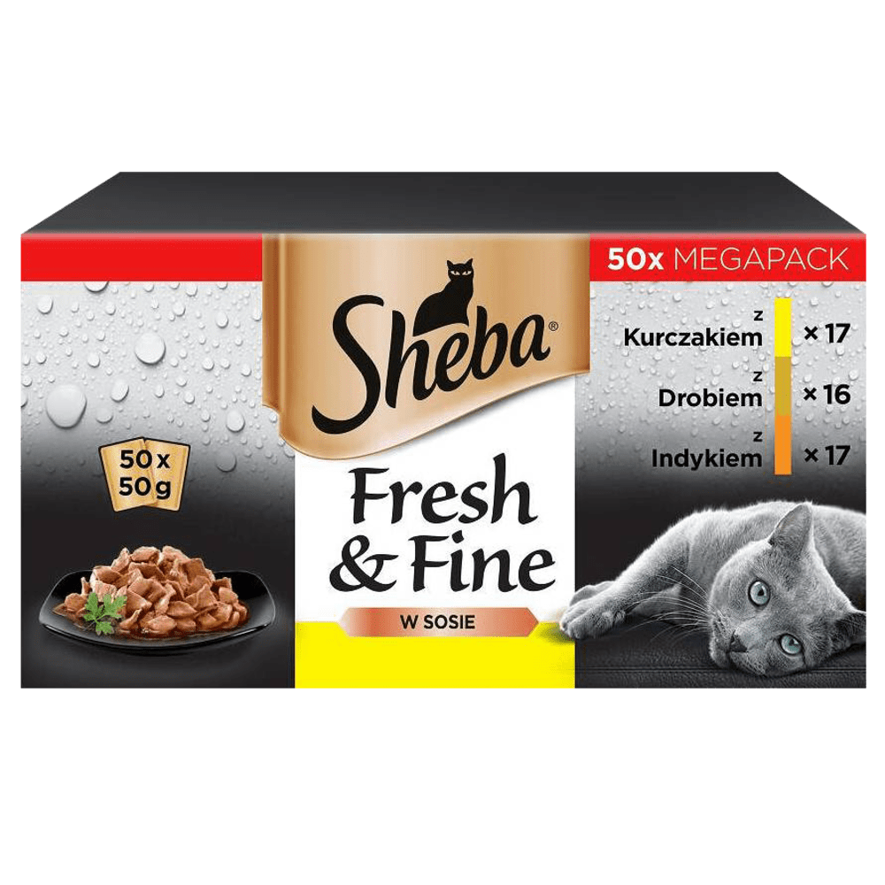 SHEBA® Fresh & Fine Drobiowe Smaki w sosie 50x50 g - 1