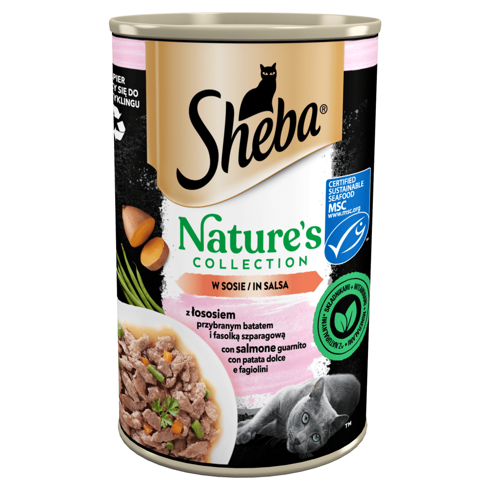 SHEBA® Nature’s Collection łosoś przybrany batatem i fasolką szparagową w sosie 400 g - 1