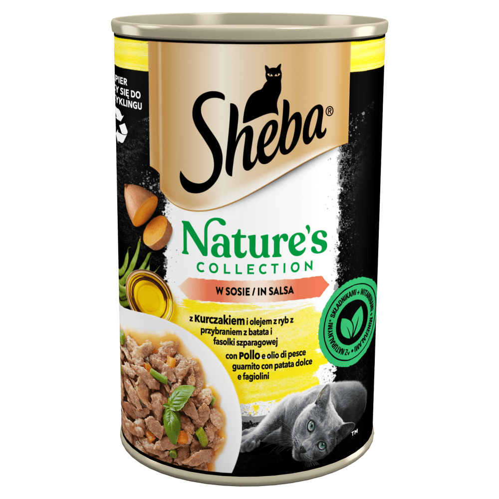SHEBA® Nature’s Collection kurczak z olejem rybnym przybrany batatem i fasolką szparagową w sosie 400 g - 1