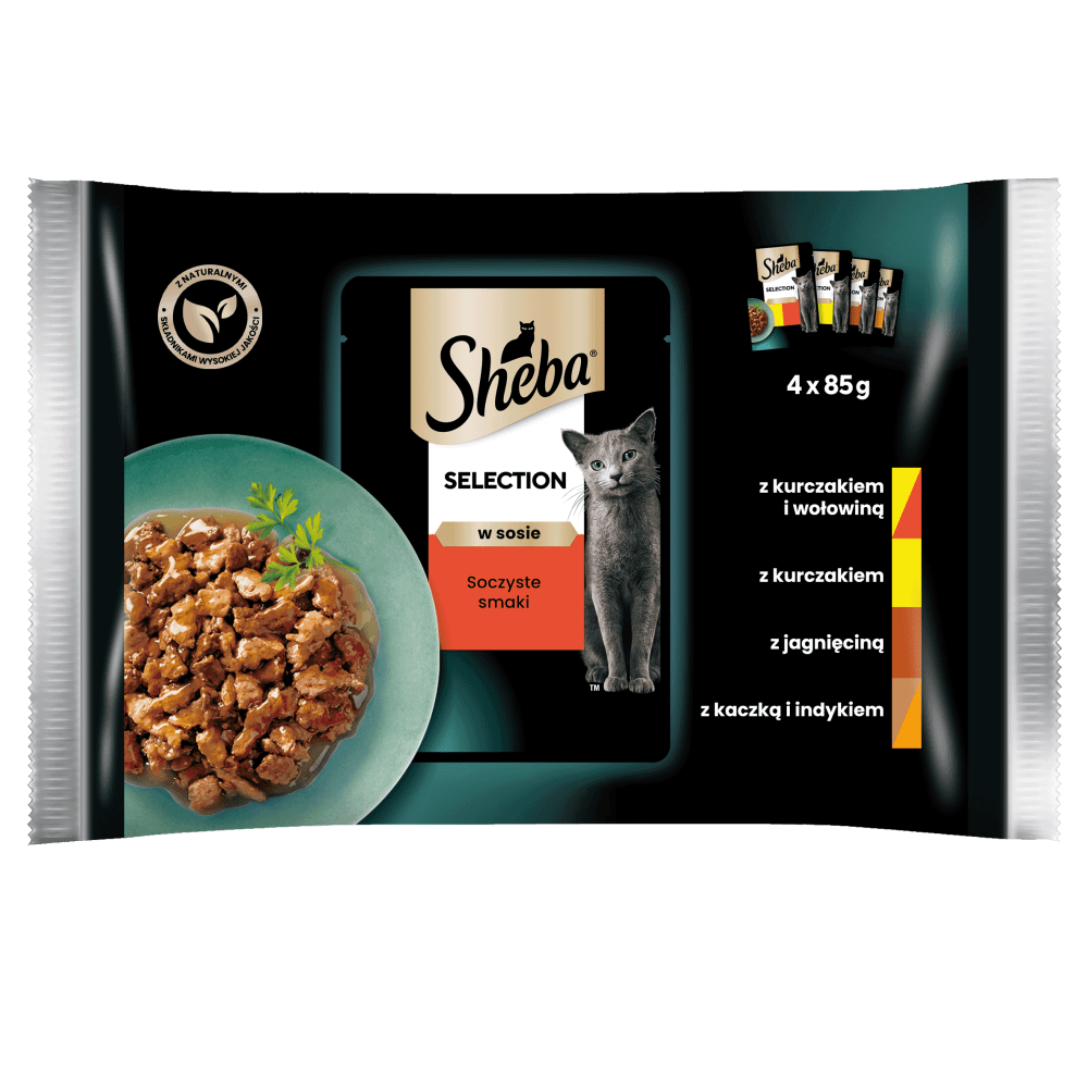 SHEBA® Selection Soczyste Smaki w sosie 4 & 12x85 g - 1